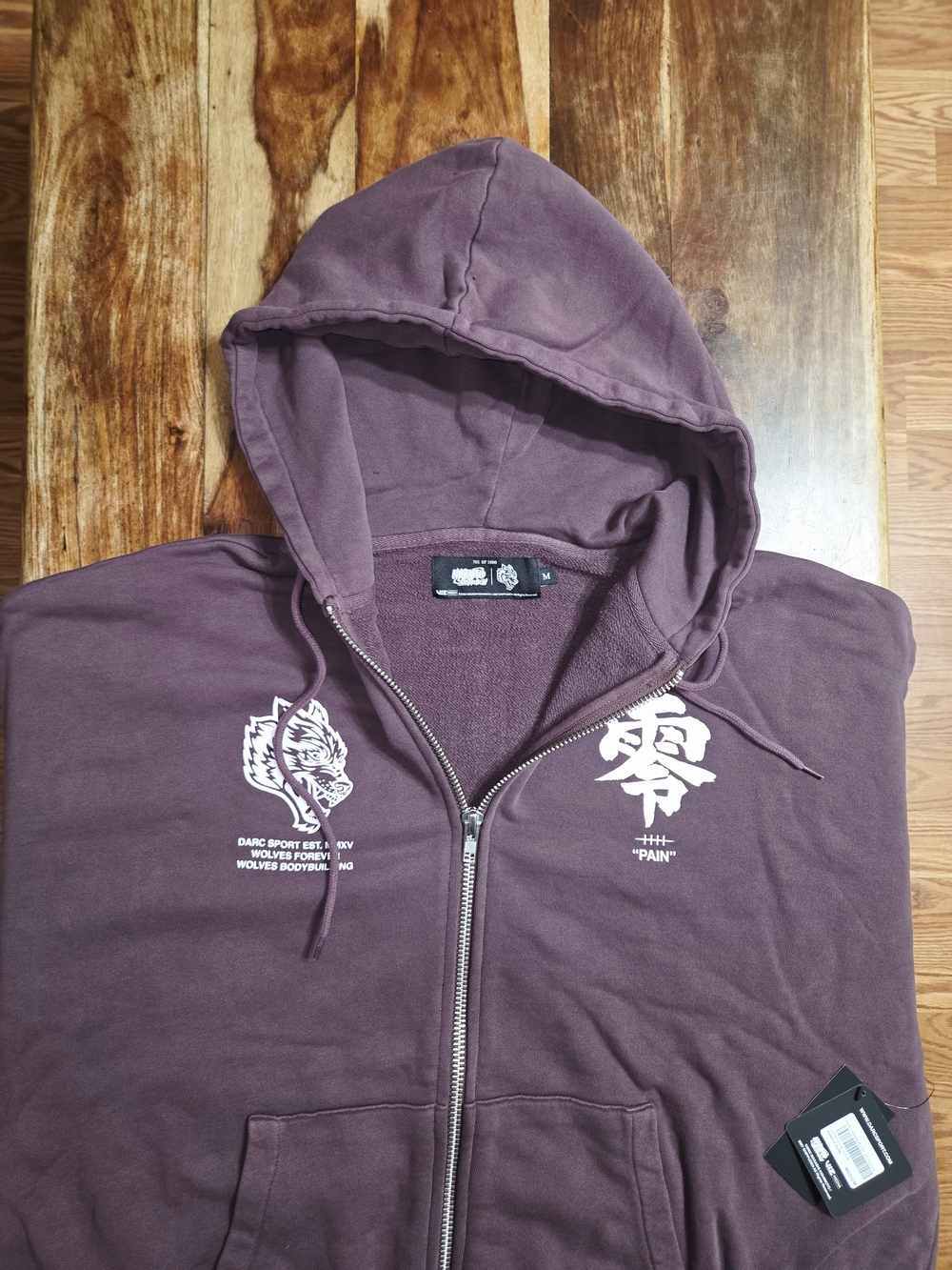 Darc Sport/Naruto Collab "PAIN" Unisex Purple Zip-Up Hoodie - Picture 6 of 9